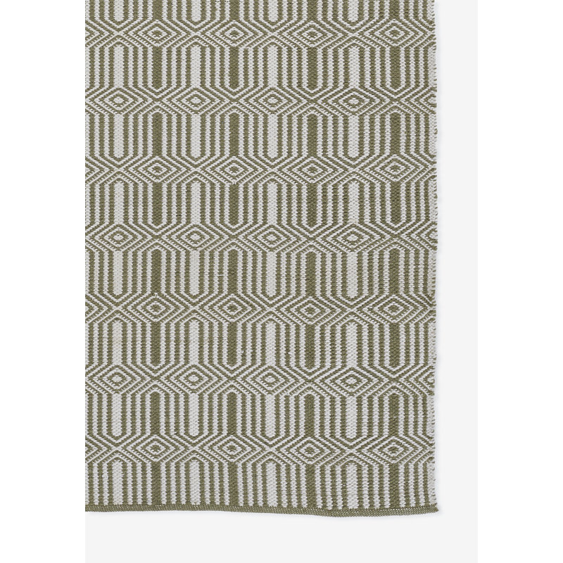 Geometric Area Rug in Green, Rectangle 3'6" x 5'6"