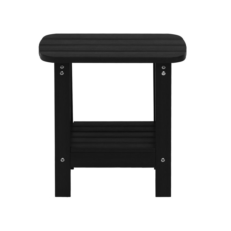 Rectangular Outdoor Side Table , 18.9 " W 14.96 " D, Black
