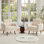 Chaise d'appoint rembourrée en lin 28 pièces Mid-Century 28,7 po