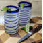 Mexican Hand Blown Glassware - Blue Spiral Tumbler Glasses-2003205284