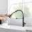 Commercial Black And Nickel Gold Kitchen Faucet With Pull Out Sprayer, Single Handle Single Lever Kitchen Sink Faucet