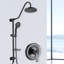 Solution de douche complète avec douchette de pluie de 8 po et portatif - longueur de tuyau de 59 po et coupe-vent