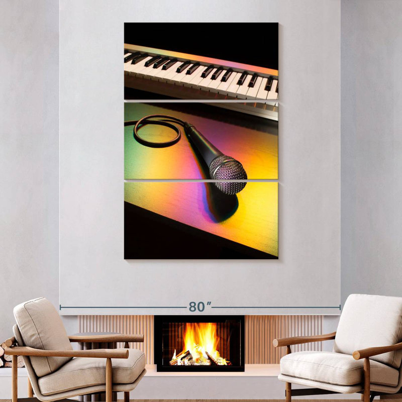 Abarca Microphone And Piano, 74" H x 48" W