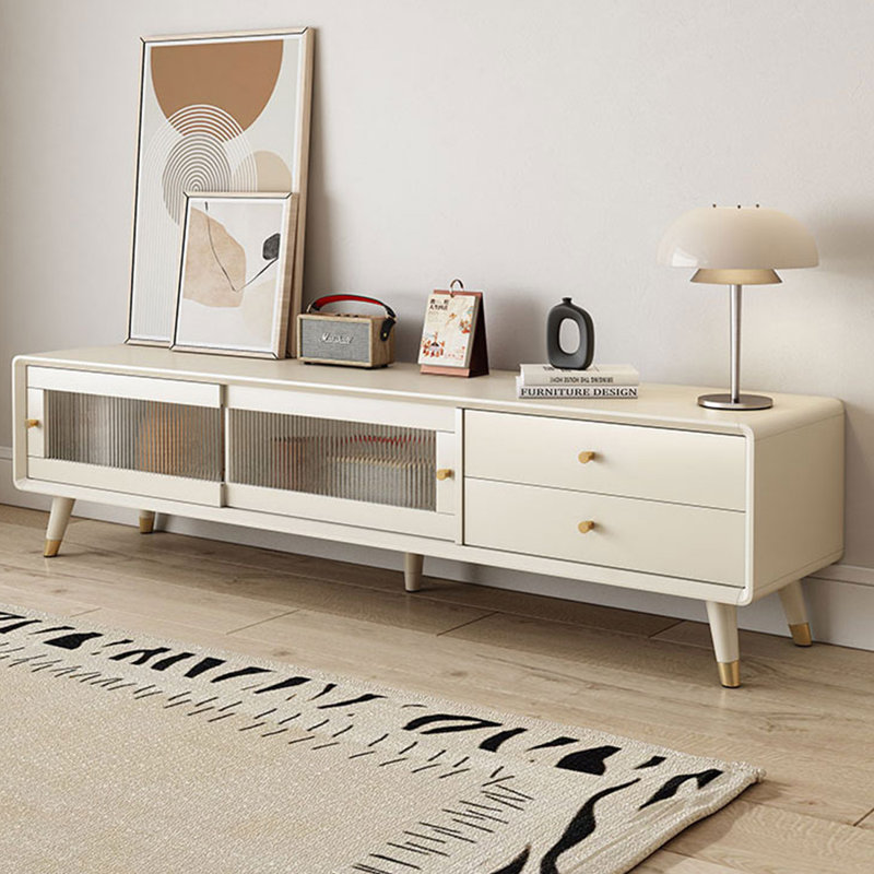Meuble télé Nordic Style, 62.99", Crème, crème