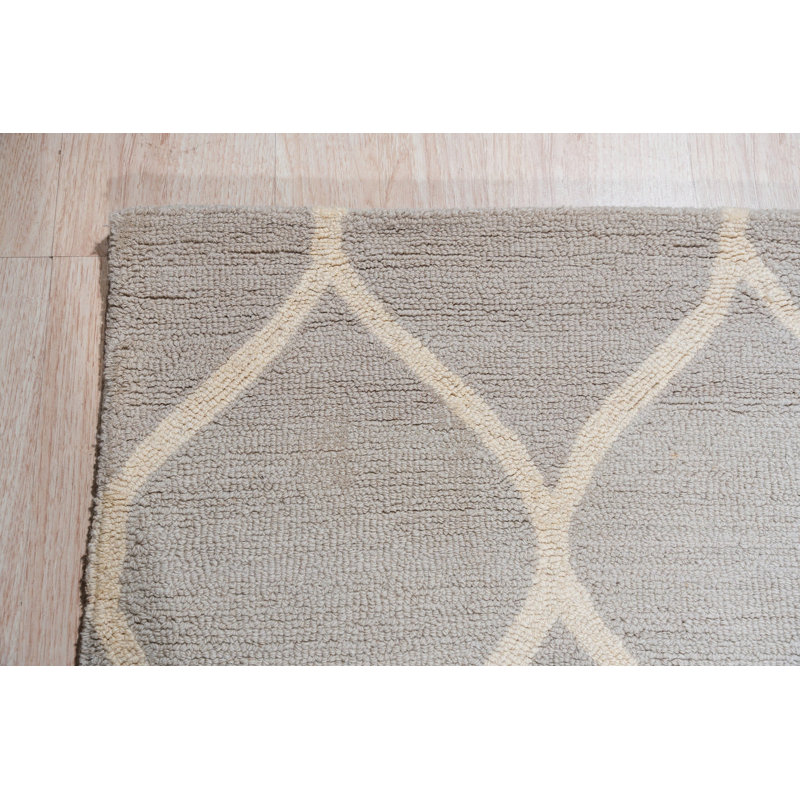 Hand Tufted Wool Area Rug in Gray, Gray