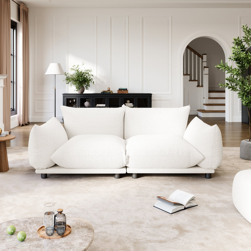 Canapé modulaire rembourré pour salon, Blanc