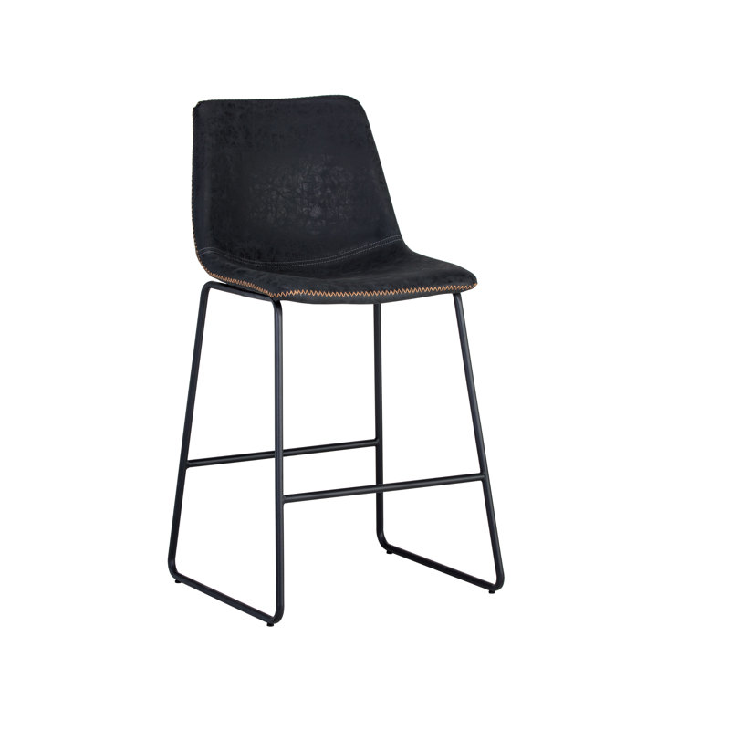 Upholstered Stool with Metal Frame, Counter Stool (26" Seat Height)