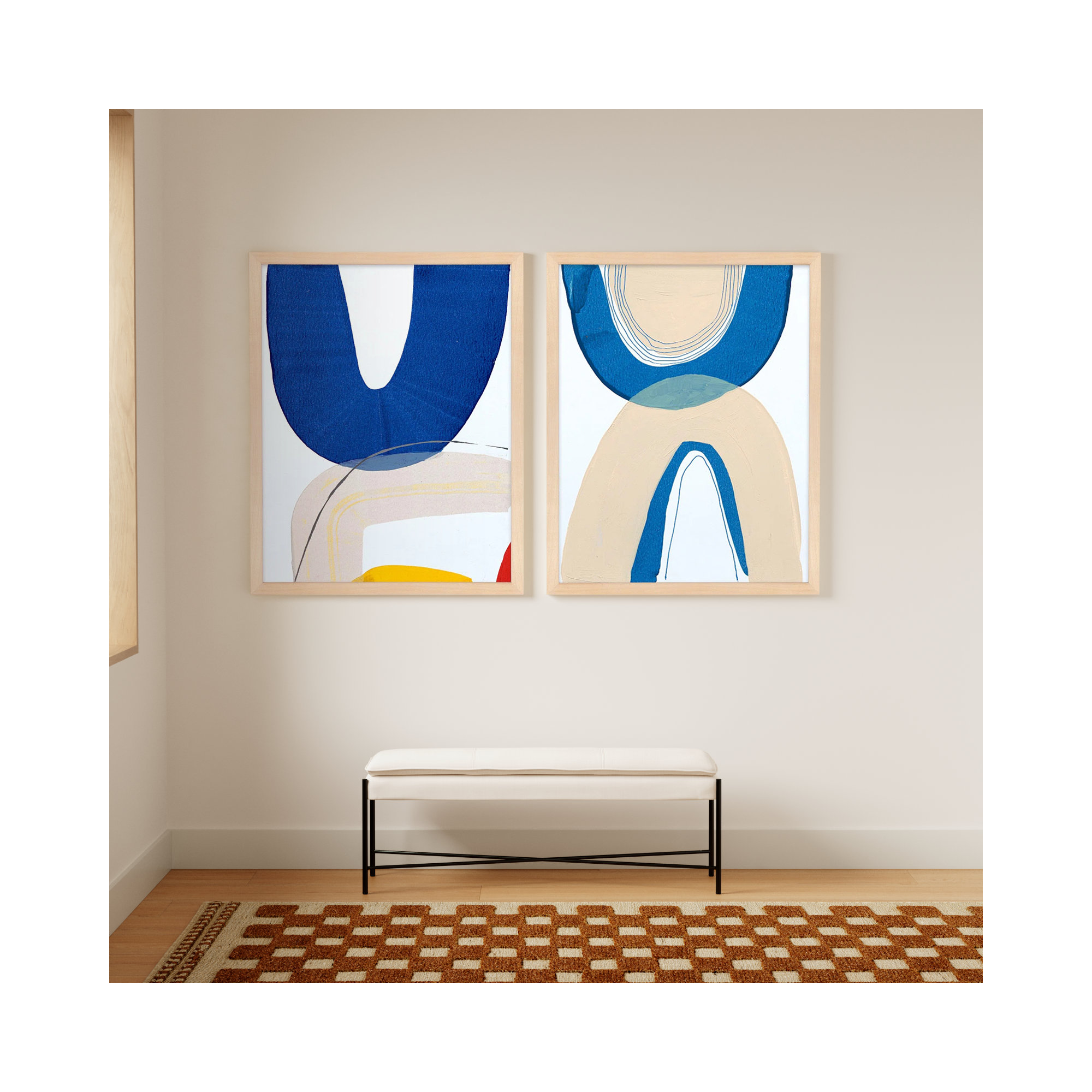 Unity Set Of 2 by Andrea Stokes, Brown Framed, 50" H x 80" W x 1.25" D