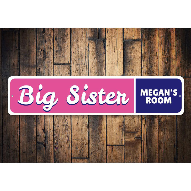 Plaque en métal «Big Sister», H 6 po x l 24 po x P 0,06 po