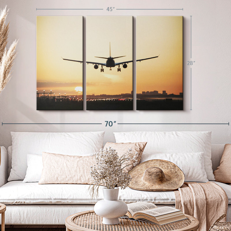 «Sunrise Air plane» sur, H 28 po x l 45 po x P 1,25 po