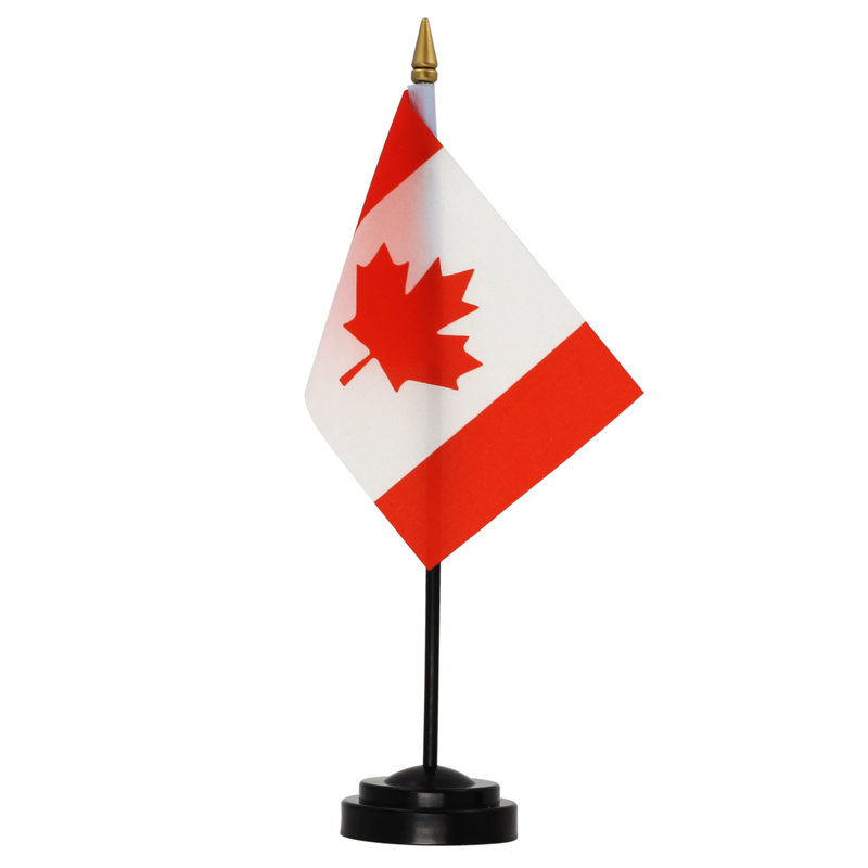 Canada Deluxe Desk Flag Set  Polyester 4 x 6 in. Flag Set