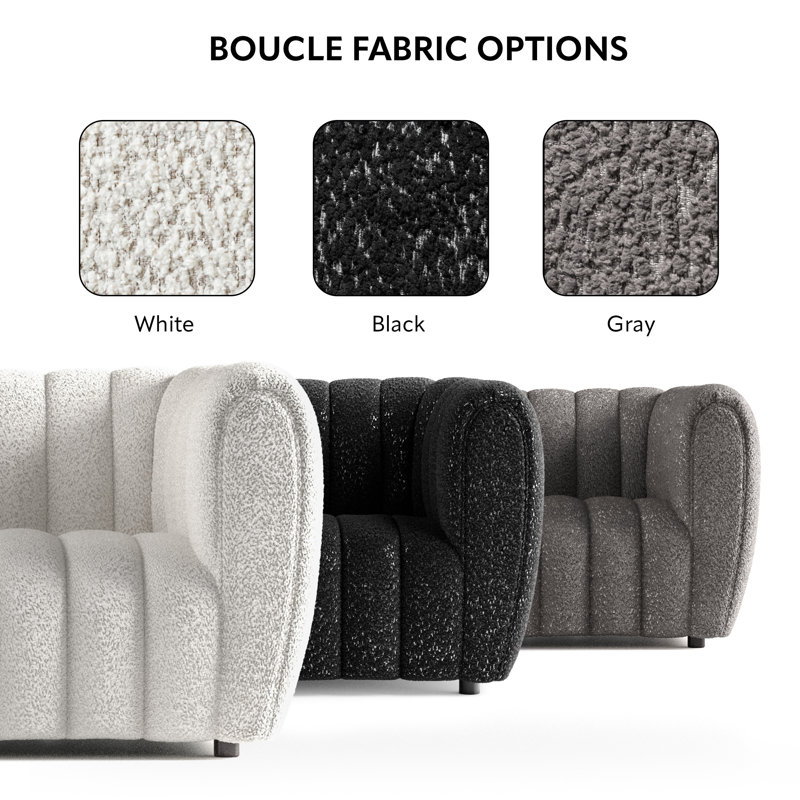Celal Upholstered 63'' Loveseat, Black 100% Polyester, 31.5” H x 82.5” L x 34.5” W