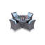 Padilla 4 - Person Wicker Patio Dining Set with Round Table , Cushions Included-715665818-715665817