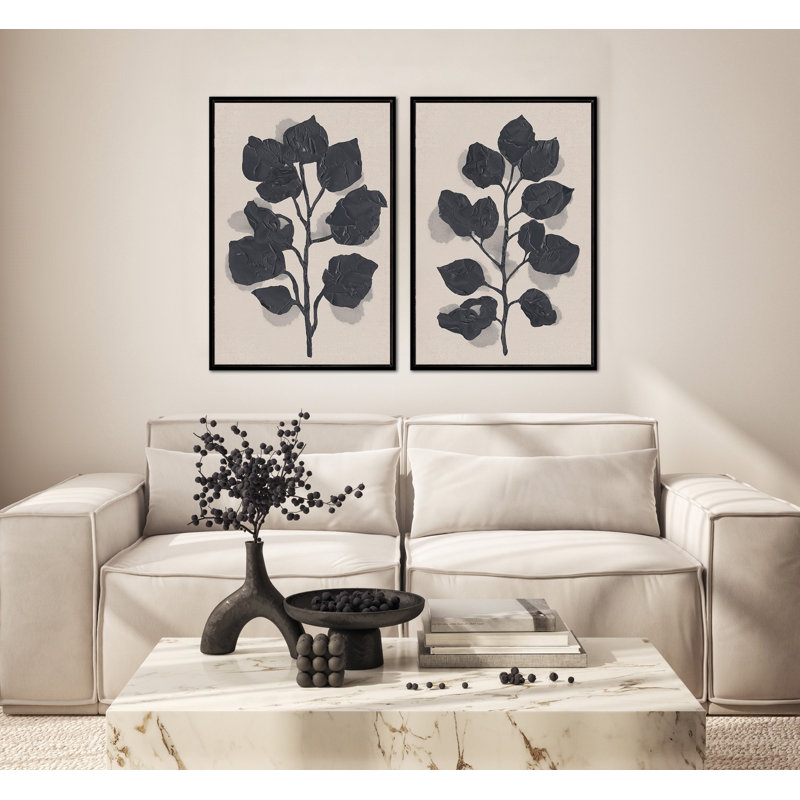 Black Rose Silhouette I Canvas Wall Art