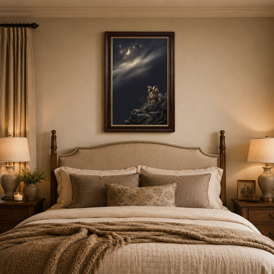 Toile dorée sous la lune étoilée