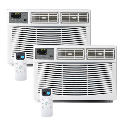 Smart Window Air Conditioner 2PCS 8,000 BTU – WiFi, Remote & App Control, Quiet 115V Cooling, Voice Compatible, Dehumidifier, Timer, Cools Up to 350 Sq.Ft