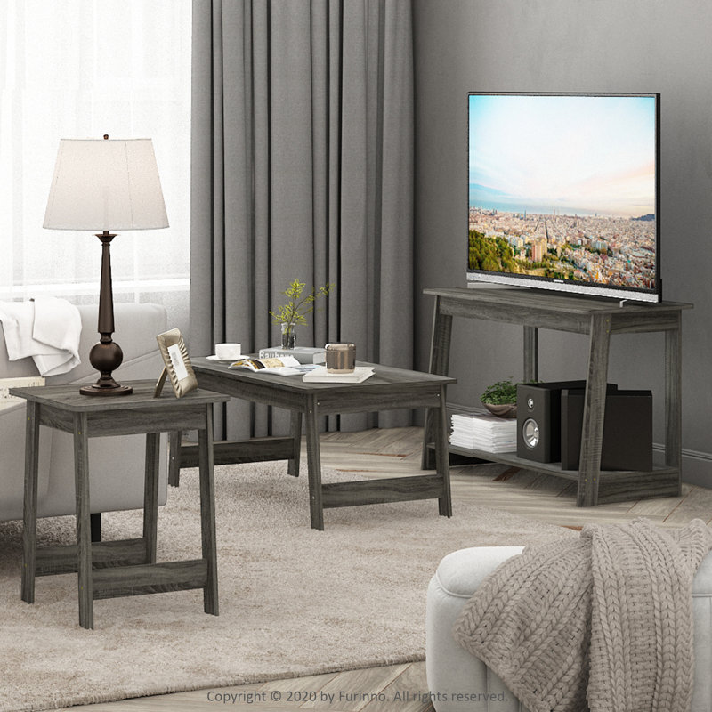 Meuble télé pour téléviseur de 40 po ou moins Groton, Chêne gris
