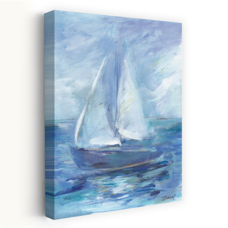 Voiles d'été, art côtier abstrait, H 24 po x l 16 po