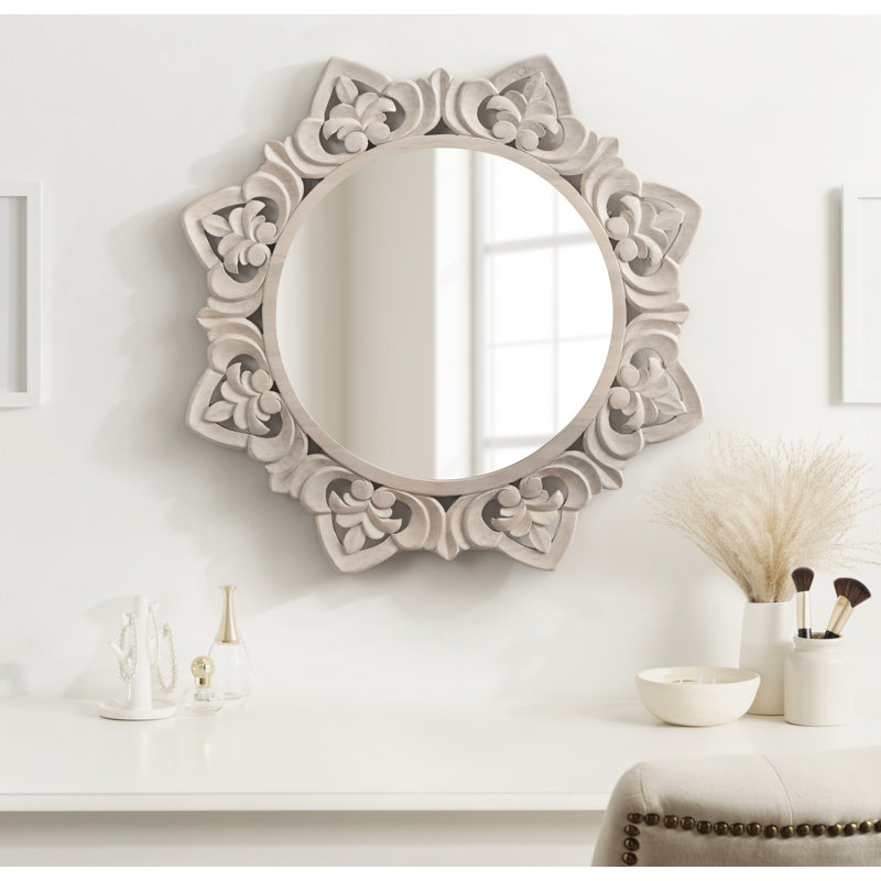 Klondike Solid Wood Round Mirror