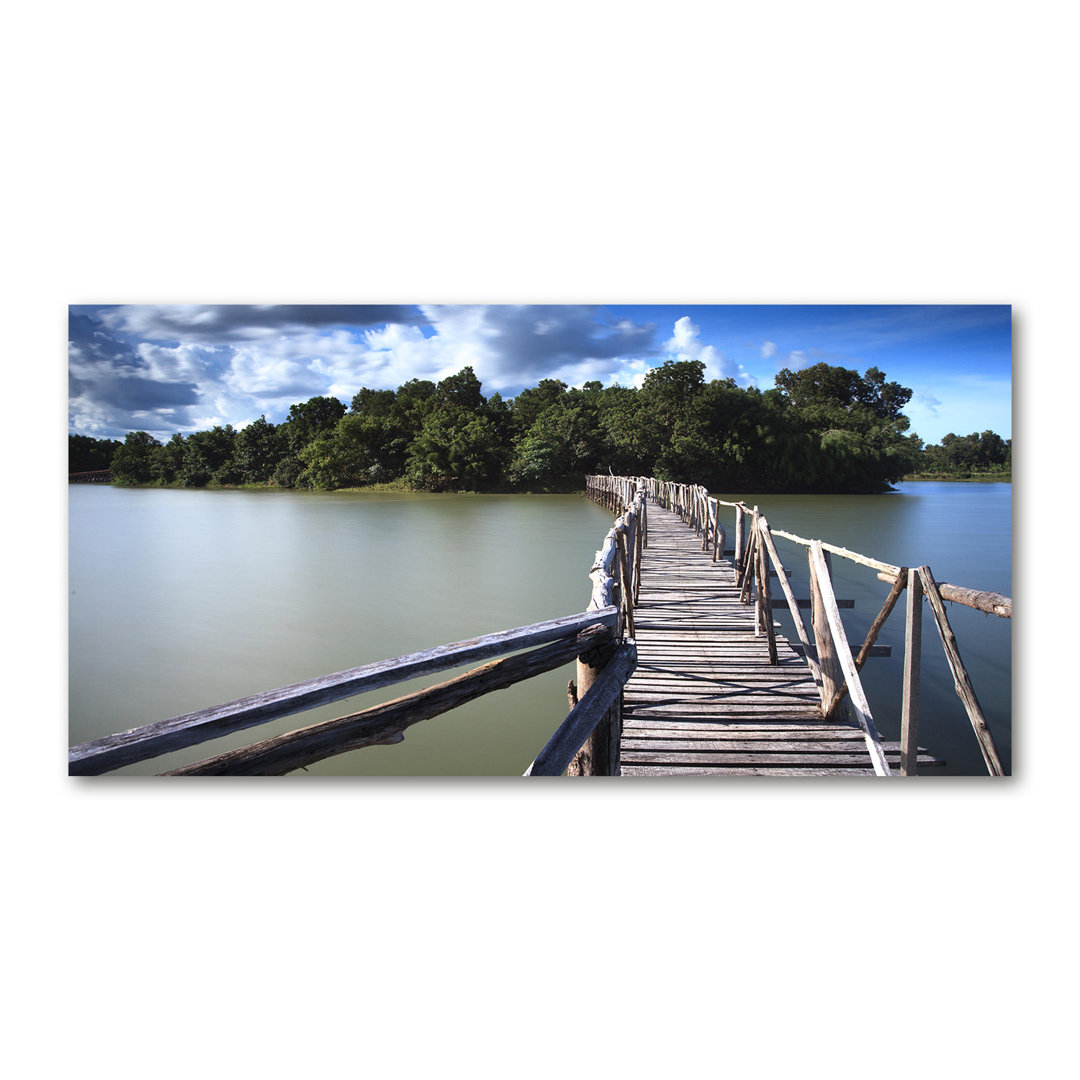 Holzbrücke - Kunstdrucke auf Leinwand