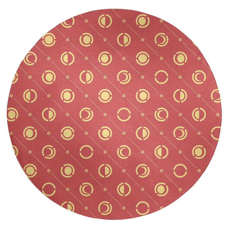 Tapis orange/jaune lune phases, Rond 5 pi