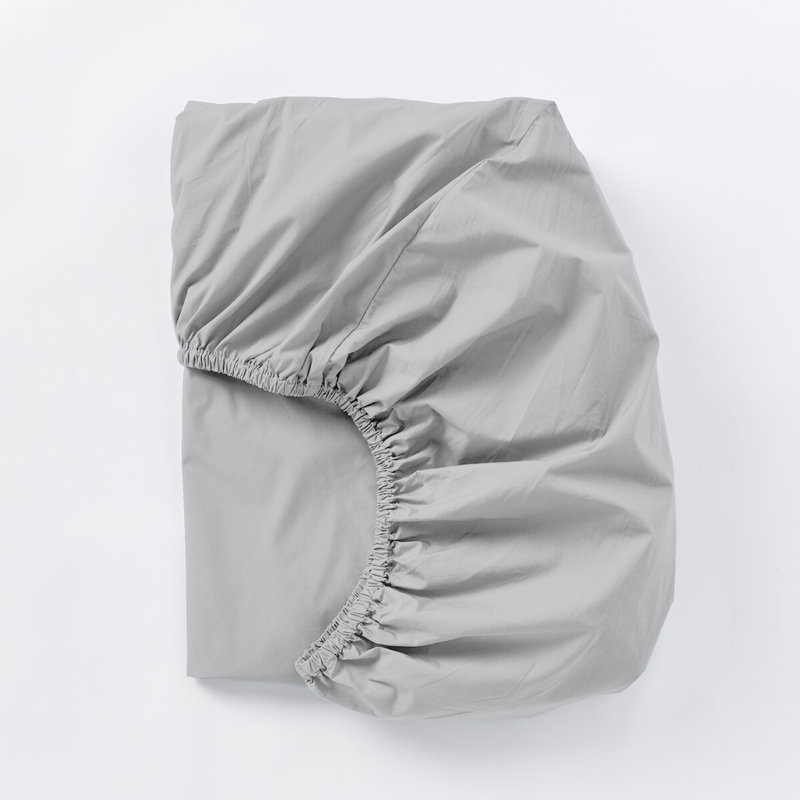 Eveleigh 400TC 100% Cotton Sateen Fitted Sheet, Single (3'), Light Grey