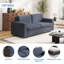 Canapé-lit escamotable, canapé-lit double, canapé-lit 2 en 1 convertible avec matelas en mousse à mémoire de forme, causeuse pour salon, appartement de bureau et petit espace (bleu)
