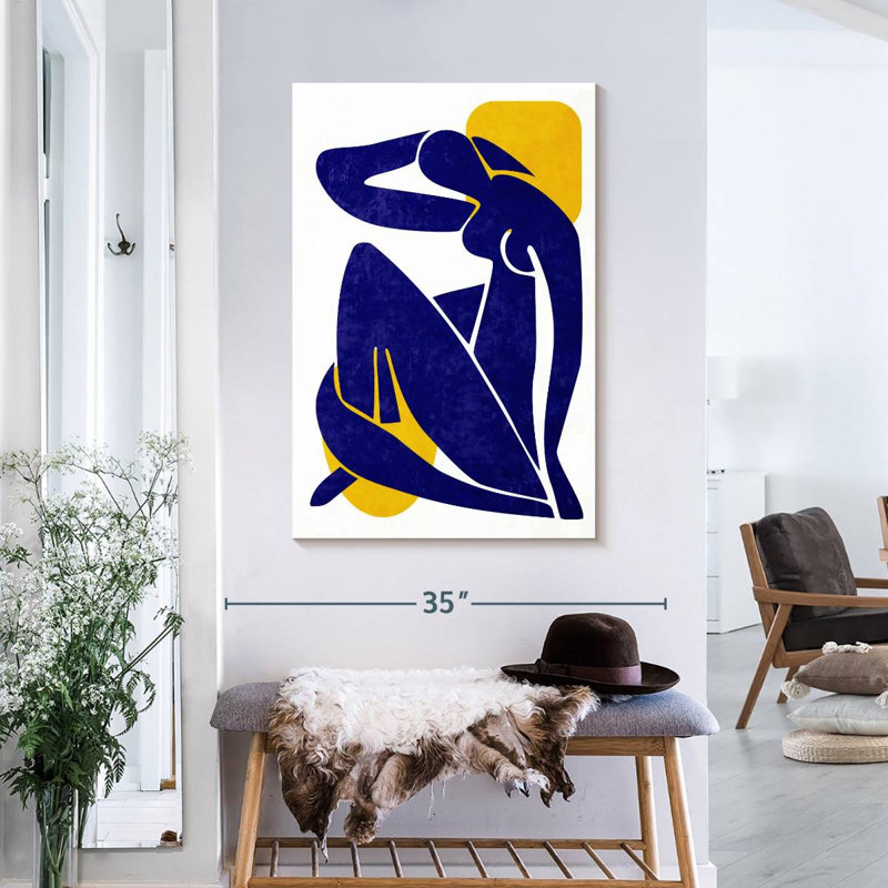 Silhouette de femme abstraite sur toile, H 36 po x l 24 po x P 1,25 po
