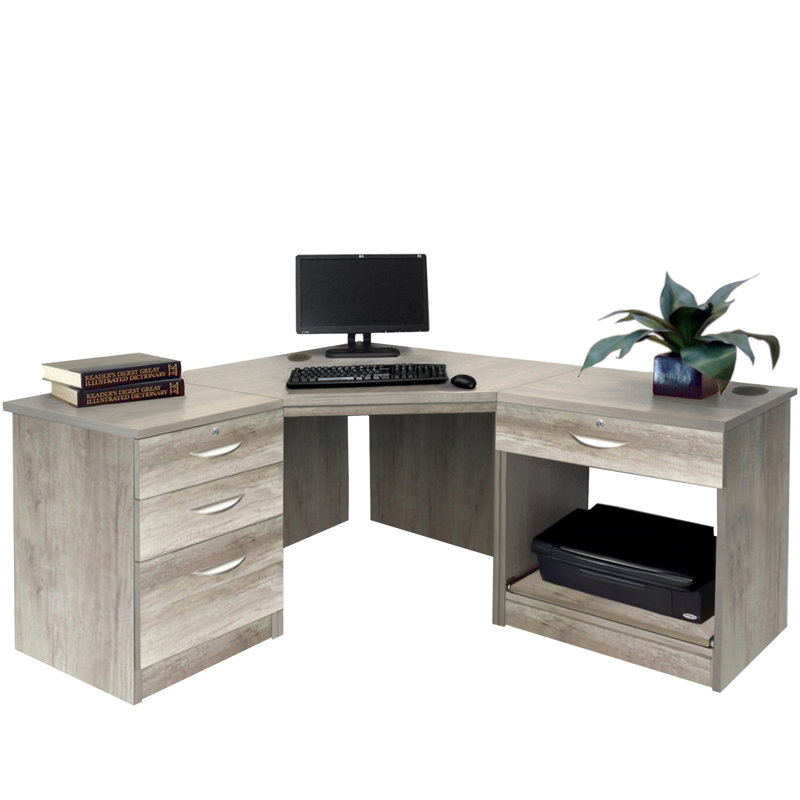 Brelyn Corner Executive Desk, Grey Nebraska