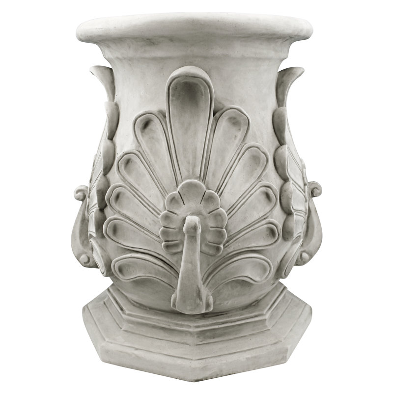 Antique Stone Finish Peacock Pedestal Table