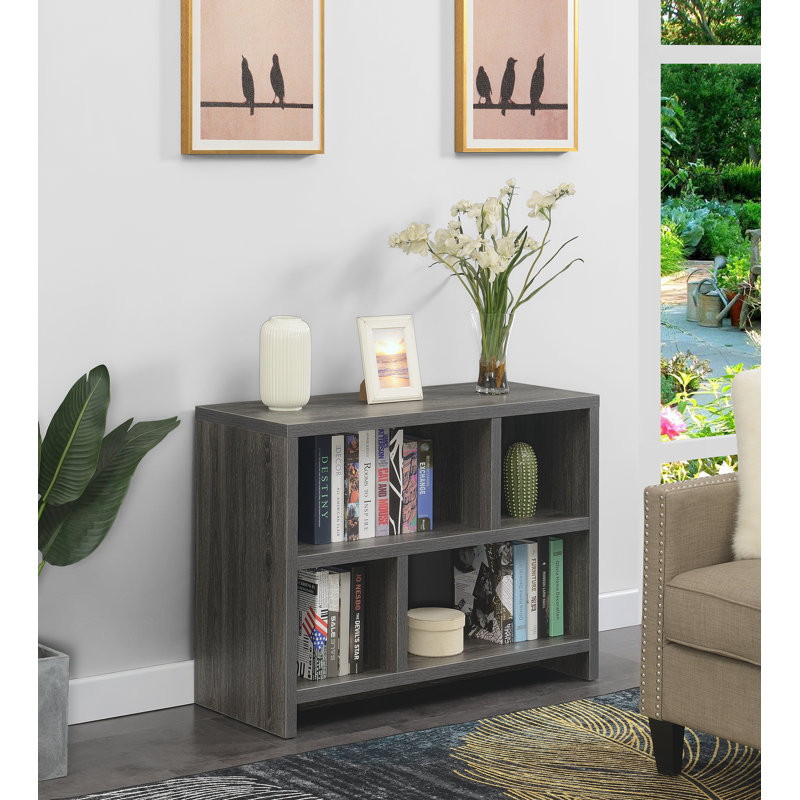 Nemcova 37.99" Console Table with Shelves, Weathered Gray