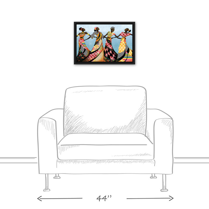 Danse en robe sur toile, Cadre flottant, H 13,75 po x l 19,75 po x P 1,75 po
