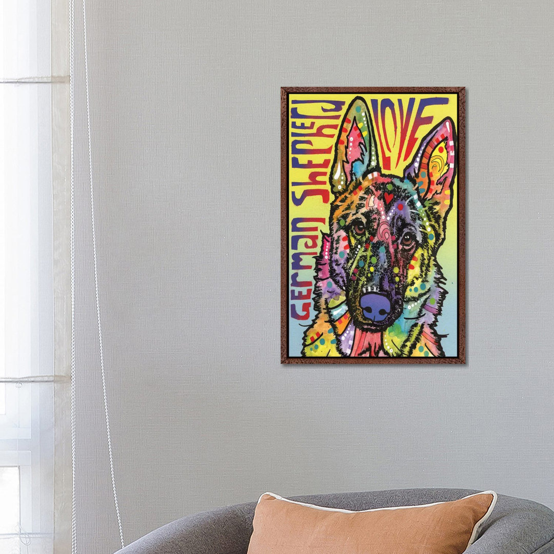 Deutscher Schäferhund Liebe von Dean Russo - Galerie-verpackte Leinwand Giclée auf Leinwand