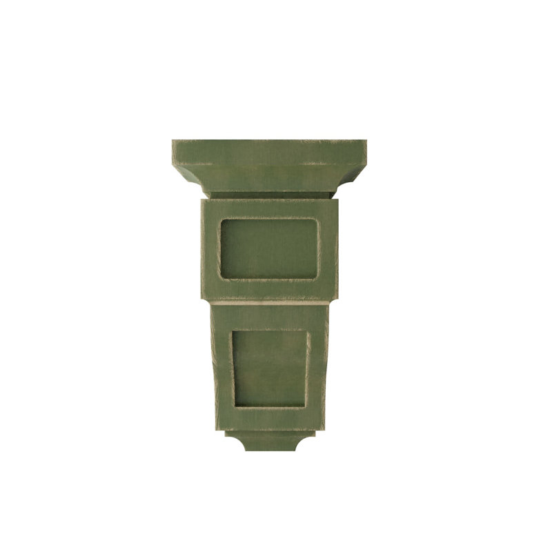 Corbeau en bois Reyes, H 10 po x l 5 po x P 5,75 po, Vert patiné