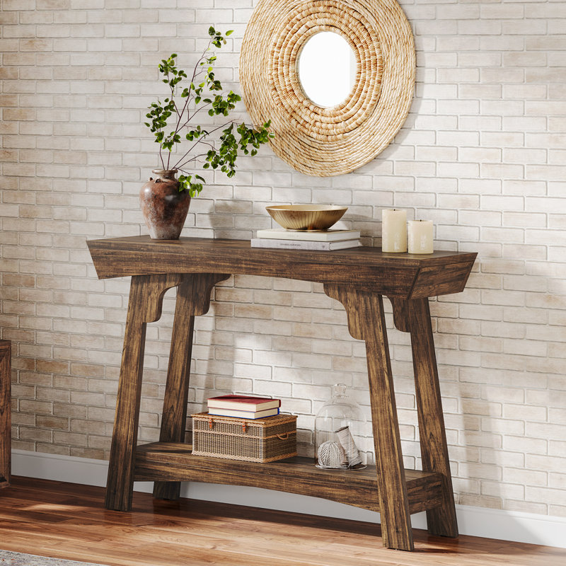 41.3 Inch 2-Tier Console Table With Storage Shelf