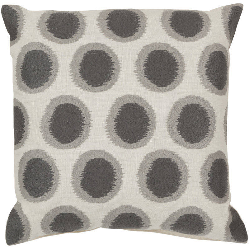 Ikat Dots Pillow Cover, 22" H x 22" W x 0.25" D, Neutral\Gray