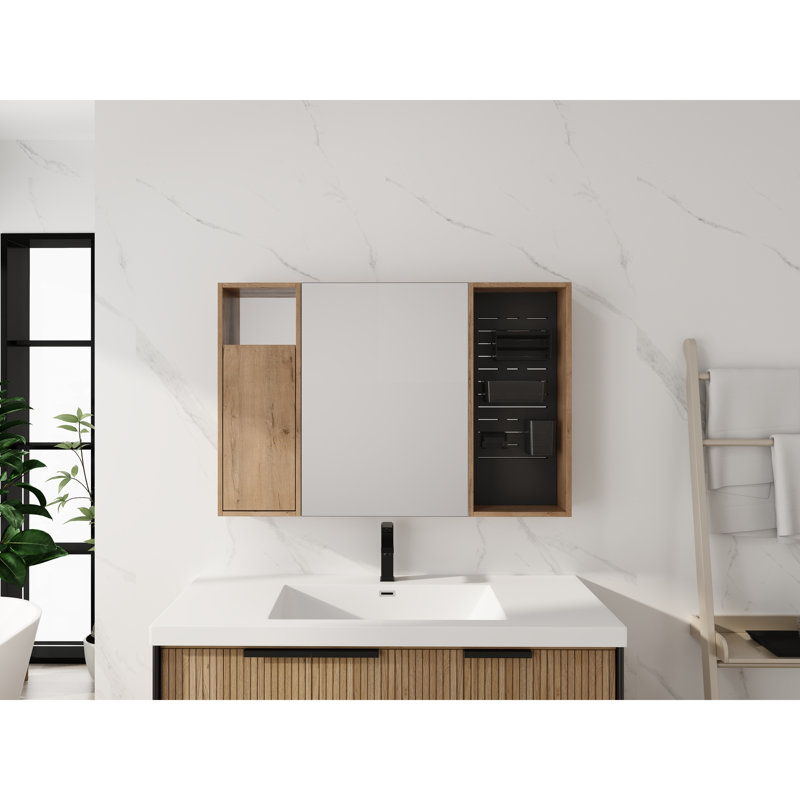 Armoire de salle de bain avec miroir et rangement