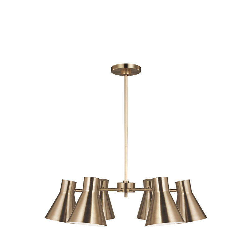 Lustre 6 lumières Anton, Laiton satiné