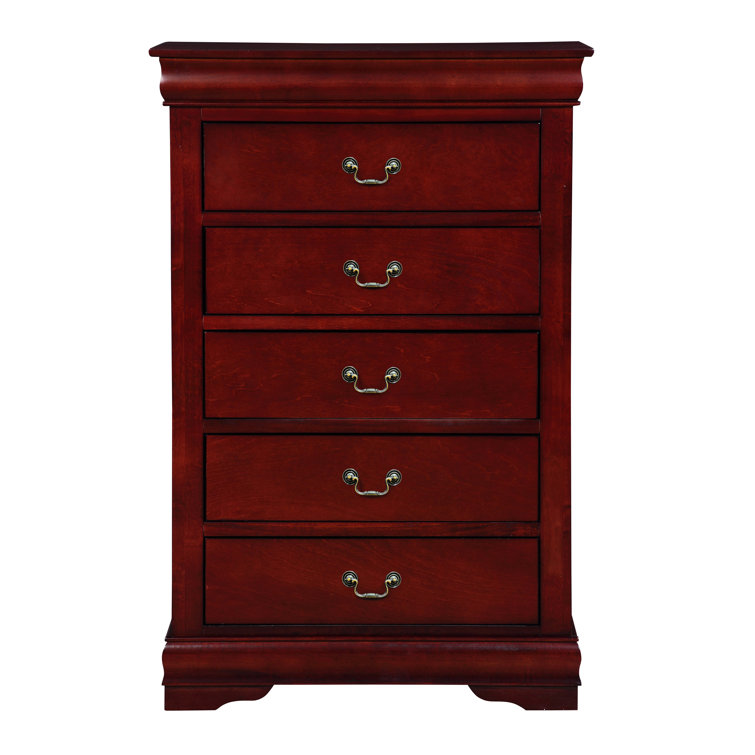 Louis Philippe Transitional 5-Drawer Rectangular Chest