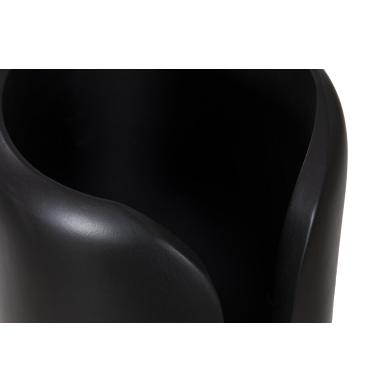 Interval Wood Vase, 15" H x 6" W x 6" D, Black