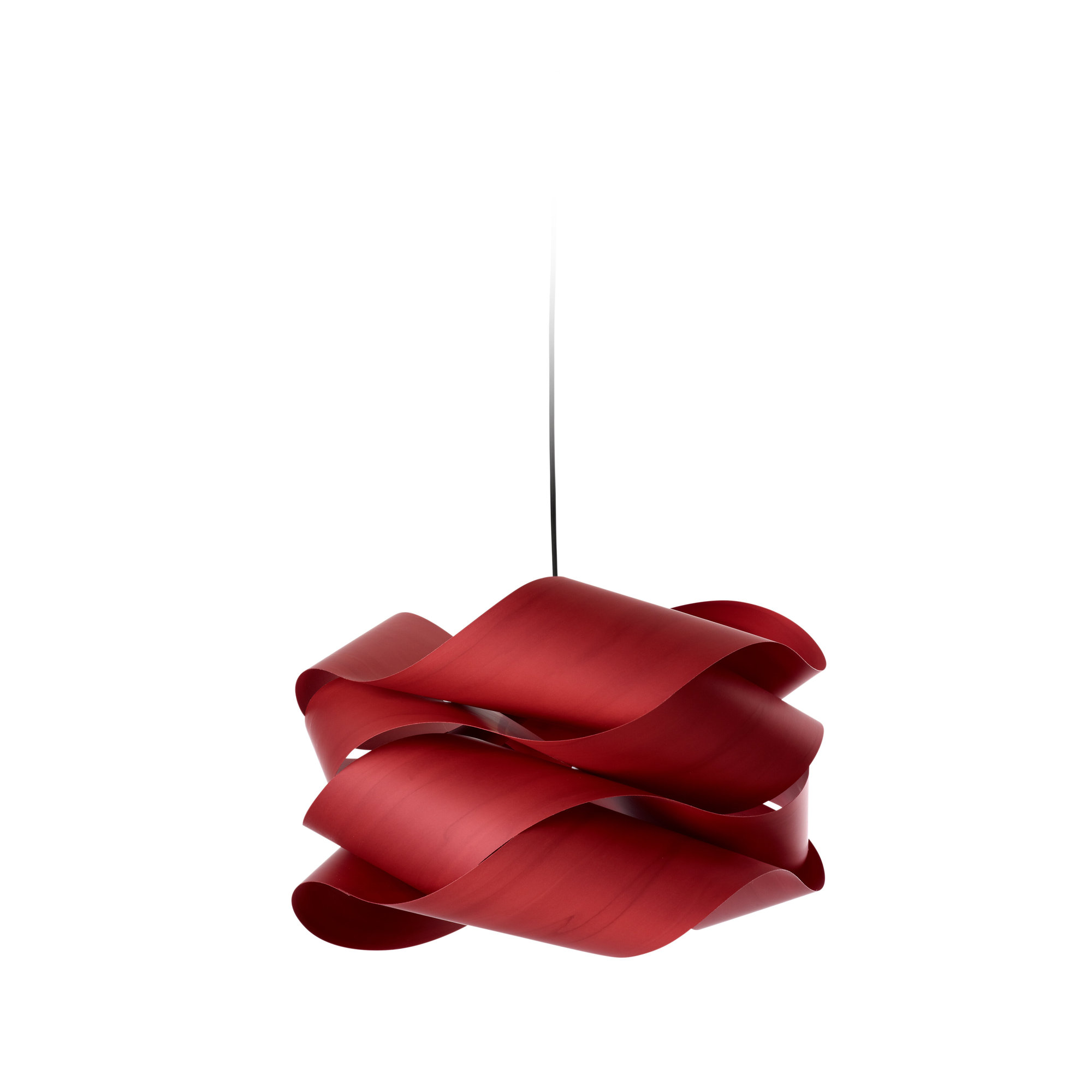 Single Light Dimmable Pendant, Matte White, Red, 15.7" H x 27.1" W x 27.1" D