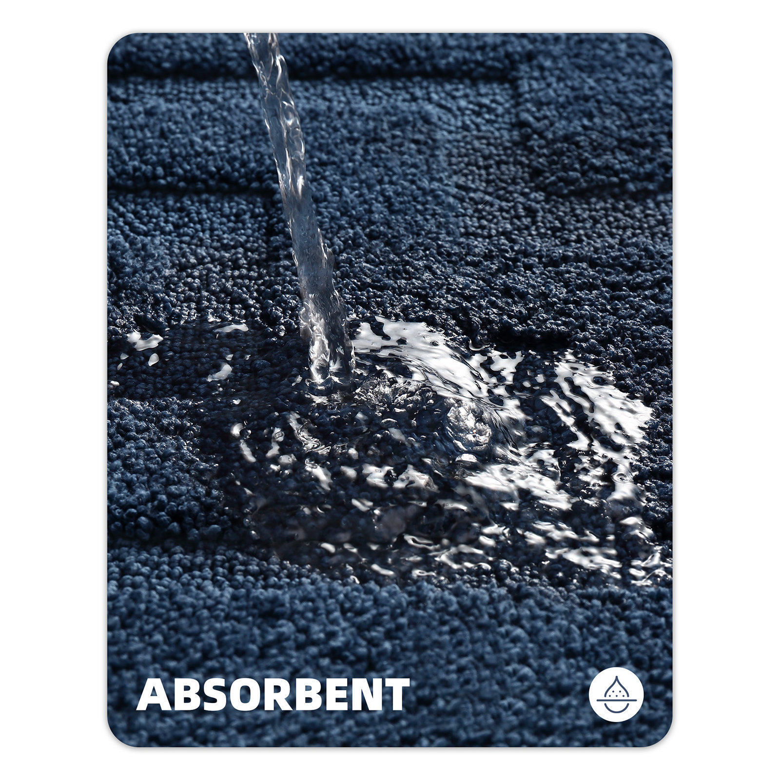 Non-Slip Bath Rug, 20" L x 32" W, Blue