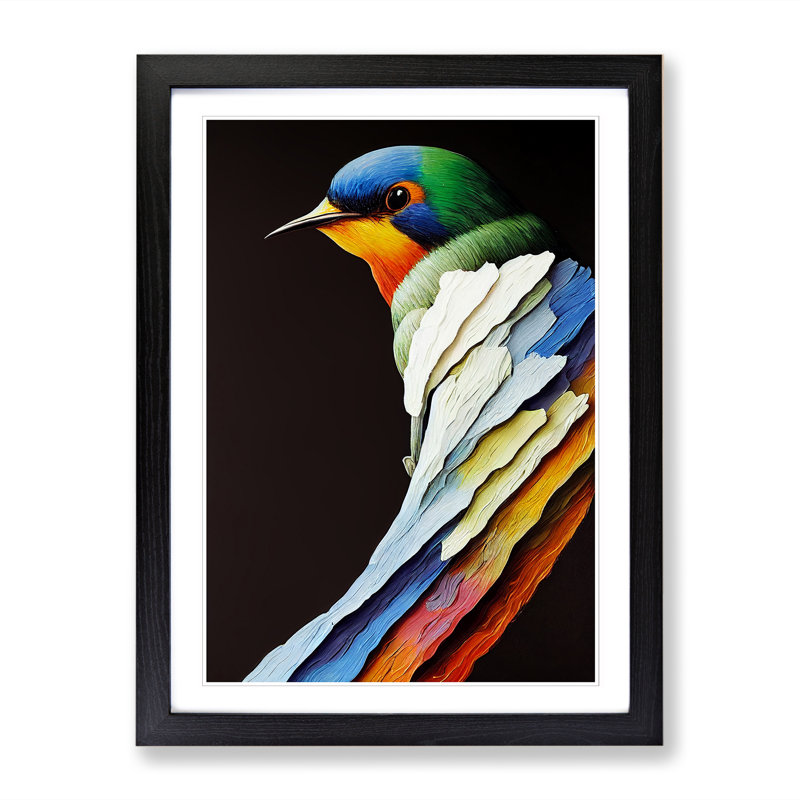 Swallow Bird Vol.3 1 Piece Single Picture Frame Painting, 64cm H x 46cm W x 2cm D, Walnut