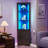 Aspenn 67" H Corner Bookcase with LED Light, Corner Storage Cabinet with Adjustable Shelf-2090997709