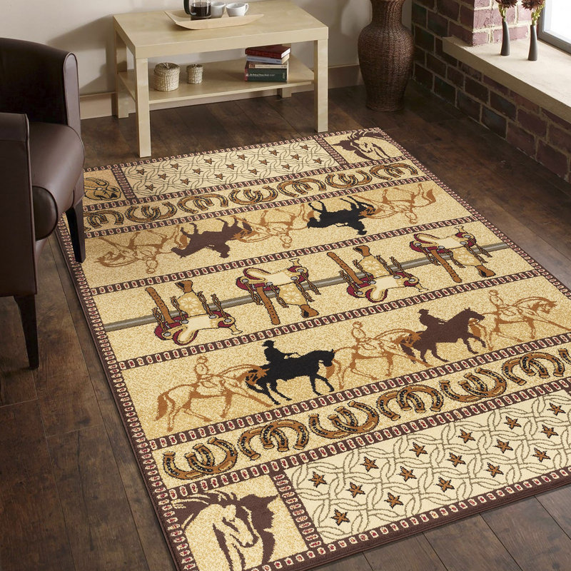 Tribes Beige  Southwest Area Rug, Rectangle 2' x 3'