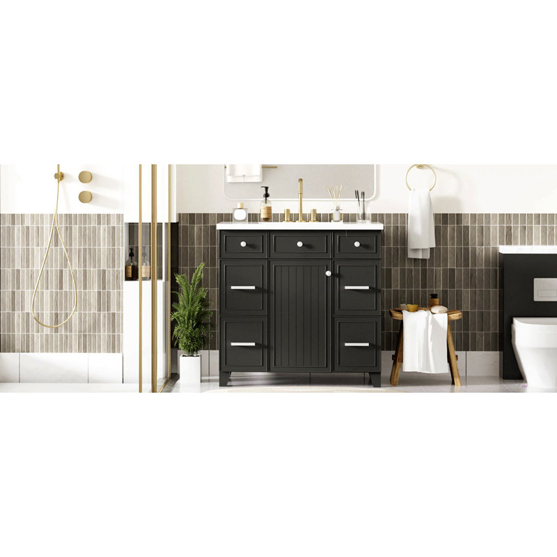 Armoire de meuble-lavabo simple 36 po avec lavabo 36 po et 3 tiroirs