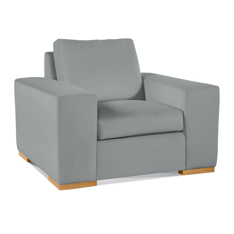 Memphis Armchair, Light Blue Performance Fabric; 0851-55, Java