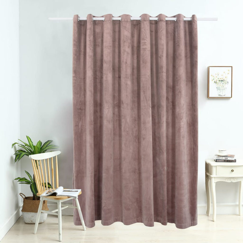 Ja Velvet Blackout Curtain Single Panel, Antique Pink