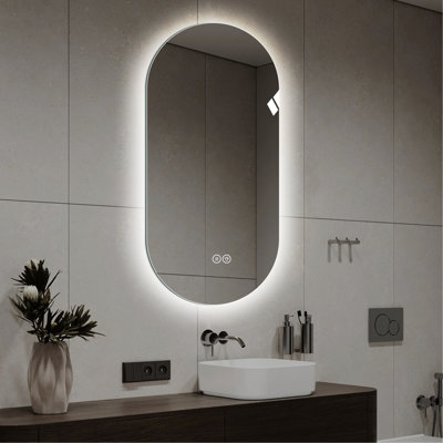 48*24 Inch Smart Led Touch Screen - Fog Bathroom Mirror With Shape, Three Lighting Modes 6000K White, 4000K Natural, 3000K Warm , Brightness Adjustment, Shatter Glass, 5Mm Silver Mirror, 50000+