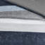 Literie à rayures avec édredon et draps - Gris, bleu marine, bleu, très grand lit, froissé